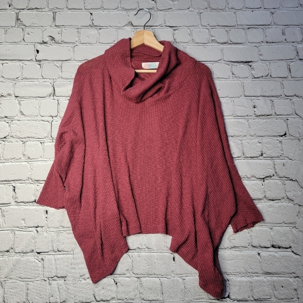 Free People Beach World Traveller Pullover Sweater Top Cranberry Red Size S